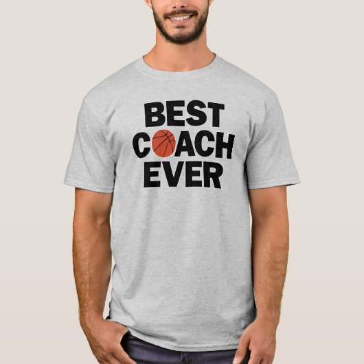 Mannen Basketball Beste coach Ever Coach T-shirt (Voorkant)