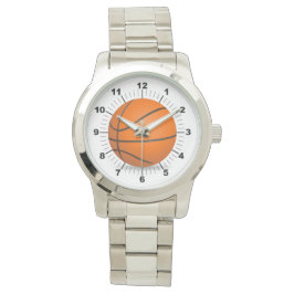 Mannen Basketball Oversized zilveren armband horlo Horloge