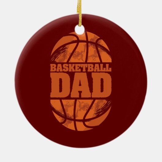 Mannen Basketball Pap Vaderdag voor Basketball Keramisch Ornament (Achterkant)