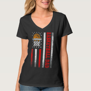 Mannen  Basketball Papa Amerikaanse vlag Vlaggensp T-shirt