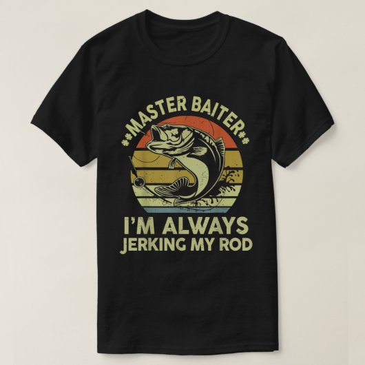 Mannen Bass Gevist shirt Master Baiter Papa Grandp (Design voorkant)