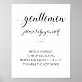 Mannen Bathroom Basket Elegant Wedding Sign Poster (Voorkant)