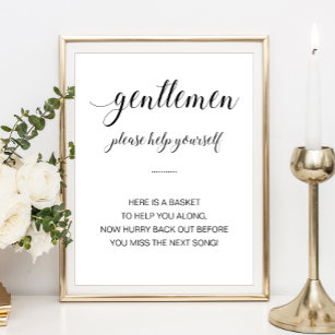 Mannen Bathroom Basket Elegant Wedding Sign Poster