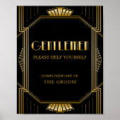 Mannen Bathroom Basket Weddenschap | Gatsby Art De Poster (Voorkant)