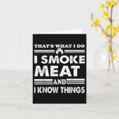 Mannen BBQ dat wat ik doe ik rook vlees en ik Kaart (Gele Bloem)