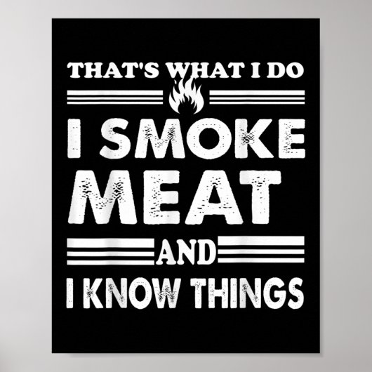 Mannen BBQ dat wat ik doe ik rook vlees en ik Poster (Voorkant)