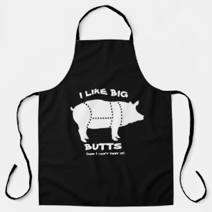 Mannen BBQ Grill Schort, ik hou van grote konten v Schort