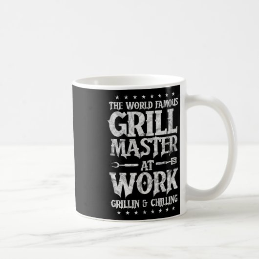 Mannen BBQ Grillmaster Funny De wereldberoemde gri Koffiemok (Rechts)