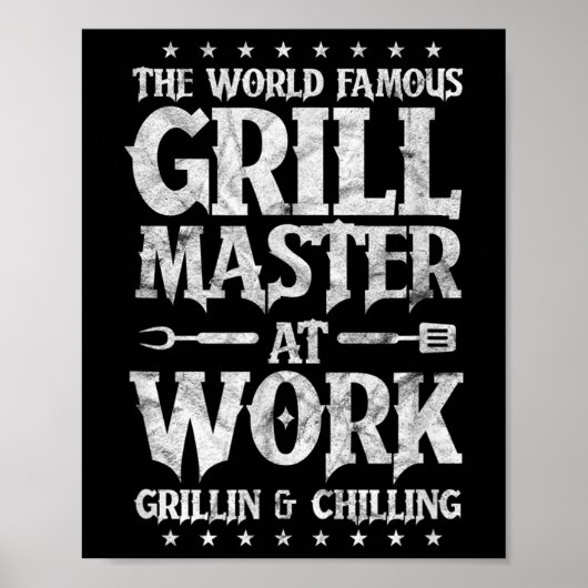 Mannen BBQ Grillmaster Funny De wereldberoemde gri Poster (Voorkant)