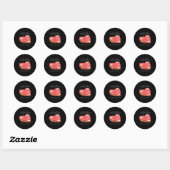Mannen BBQ Hart Graphic Grappig Quote Single Meme Ronde Sticker (Vel)