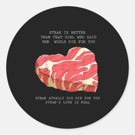 Mannen BBQ Hart Graphic Grappig Quote Single Meme Ronde Sticker (Voorkant)