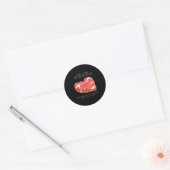 Mannen BBQ Hart Graphic Grappig Quote Single Meme Ronde Sticker (Envelop)