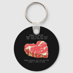 Mannen BBQ Hart Graphic Grappig Quote Single Meme Sleutelhanger