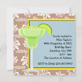 Mannen BBQ Margarita Beach Verjaardagsfeestje Uitn Kaart (Achterkant)