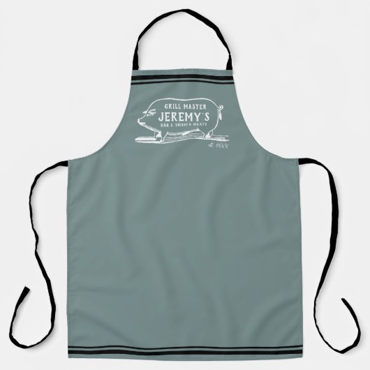 Mannen BBQ Pig Personalized Grilling Apron Schort (Voorkant)
