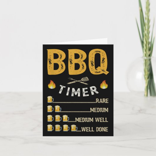Mannen BBQ Timer Barbecue Funny Grill Grillbier Kaart (Voorkant)