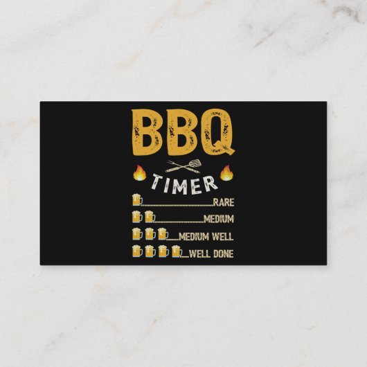 Mannen BBQ Timer Barbecue Funny Grill Grilling Bie Visitekaartje (Achterkant)