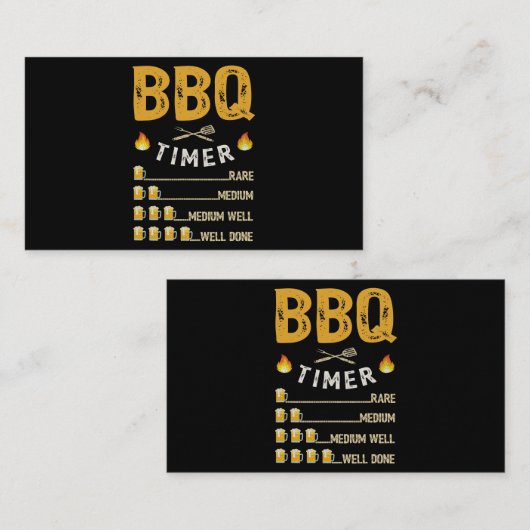 Mannen BBQ Timer Barbecue Funny Grill Grilling Bie Visitekaartje (Voorkant / Achterkant)