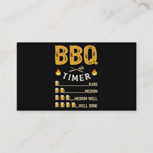 Mannen BBQ Timer Barbecue Funny Grill Grilling Bie Visitekaartje (Voorkant)