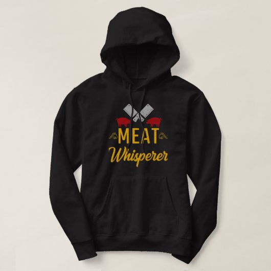 Mannen BBQ Vlees Whisperer Beef Barbecue Master Hoodie (Design voorkant)