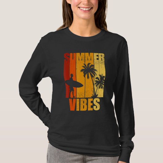 Mannen Beach Florida Summer Vibes Retro Tropische  T-shirt (Voorkant)
