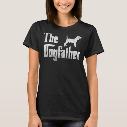 Mannen Beagle De Dogfather T-Shirt Grappig Vader H (Voorkant)
