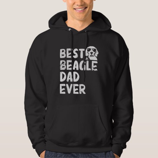 Mannen Beagle Pap Beste Beagle Pap Oog Dog Fathers Hoodie (Voorkant)