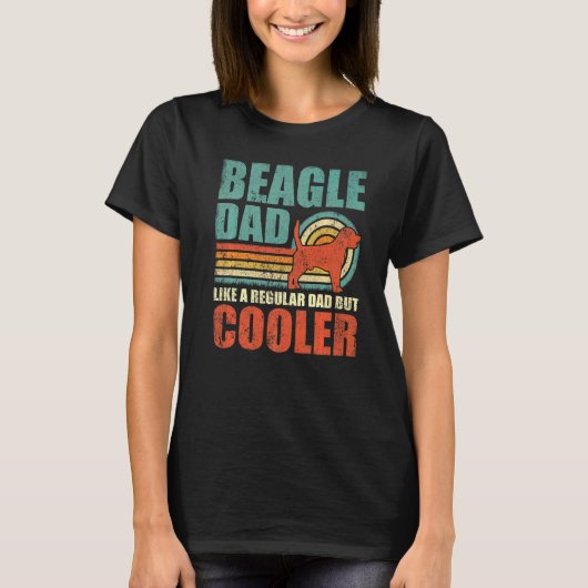 Mannen beagle vader als een gewone vader, maar koe t-shirt (Voorkant)