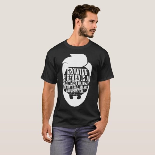 Mannen Beard Quote Graphic Charles Haddon Spurgeon T-shirt (Voorkant volledig)