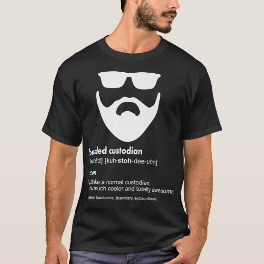 Mannen Bearded Bewaarder Grappige Baard Joke Janit T-shirt (Voorkant)