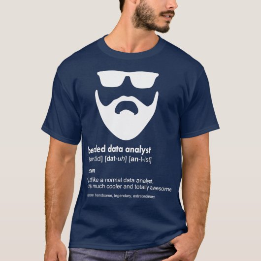 Mannen Bearded Data Analist Funny Data Scientist T-shirt (Voorkant)