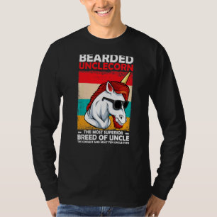 Mannen Bearded Uncle Maïs Vaders Dag Baard Eenhoor T-shirt