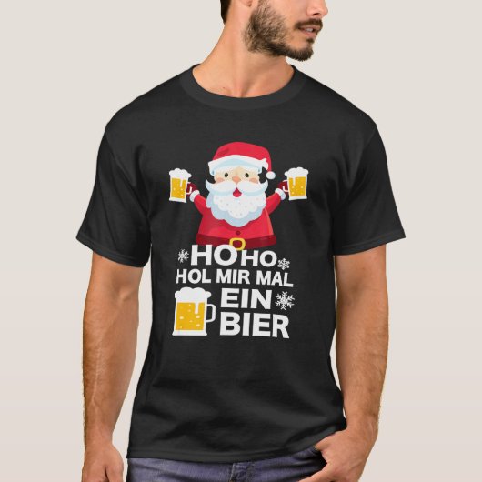 Mannen Beer Advent Calendar Santa Claus Beer Mok B T-shirt (Voorkant)