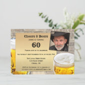 Mannen Beer Birthday Party Invitation Kaart (Staand voorkant)