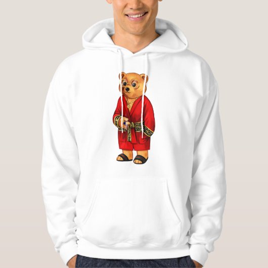 Mannen Beer Teddy Bear met kerstcadeau Hoodie (Voorkant)