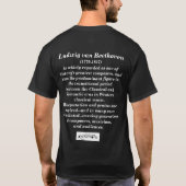 Mannen Beethoven shirt, wat hoort een doofman? T-shirt (Achterkant)