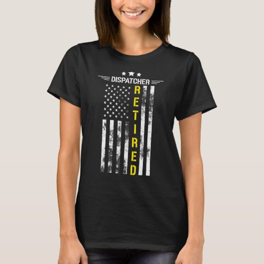 Mannen bejaarde zender 911 Amerikaanse vlag Thin Y T-shirt (Voorkant)