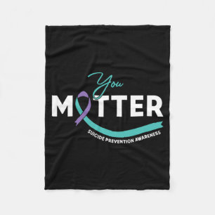 Mannen Belangrijk Teal Paarse Lint Zelfmoordpreven Fleece Deken
