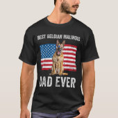 Mannen Belgische Malinois Vader Amerikaanse vlag B T-shirt (Voorkant)
