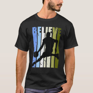 Mannen Believe Boys Basketball Birthday Motivatie T-shirt