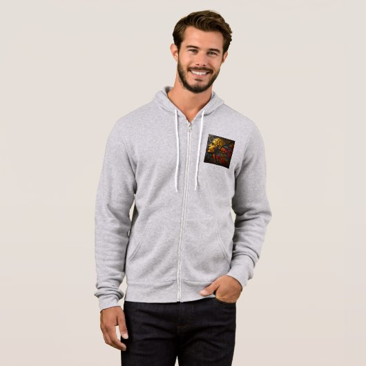 Mannen Bella+Canvas Full-Zip - Abstract 10 Hoodie (Voorkant volledig)