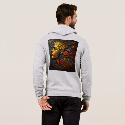 Mannen Bella+Canvas Full-Zip - Abstract 10 Hoodie (Achterkant volledig)