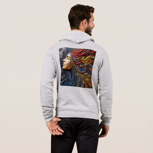 Mannen Bella+Canvas Full-Zip - Abstract 11 Hoodie (Achterkant volledig)
