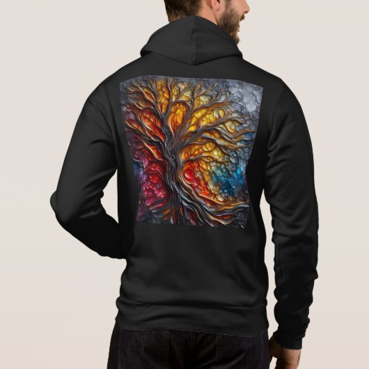 Mannen Bella+Canvas Full-Zip - Abstract 15 Hoodie (Achterkant)