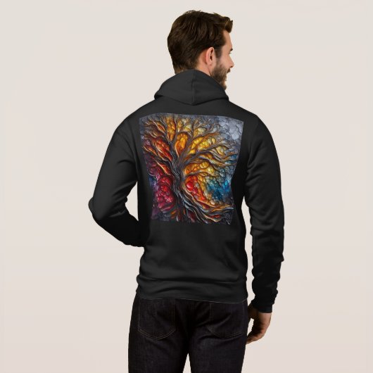 Mannen Bella+Canvas Full-Zip - Abstract 15 Hoodie (Achterkant volledig)