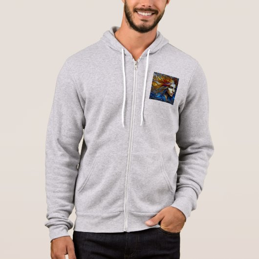 Mannen Bella+Canvas Full-Zip - Abstract 23 Hoodie (Voorkant)