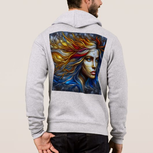 Mannen Bella+Canvas Full-Zip - Abstract 23 Hoodie (Achterkant)