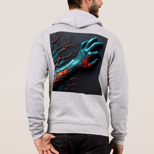 Mannen Bella+Canvas Full-Zip - Abstract 24 Hoodie (Achterkant)