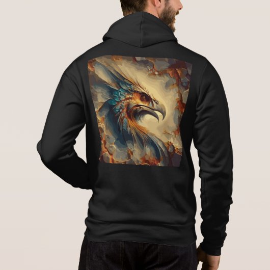 Mannen Bella+Canvas Full-Zip - Abstract 40 Hoodie (Achterkant)