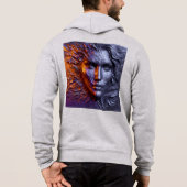 Mannen Bella+Canvas Full-Zip - Abstract Art 9 Hood Hoodie (Achterkant)